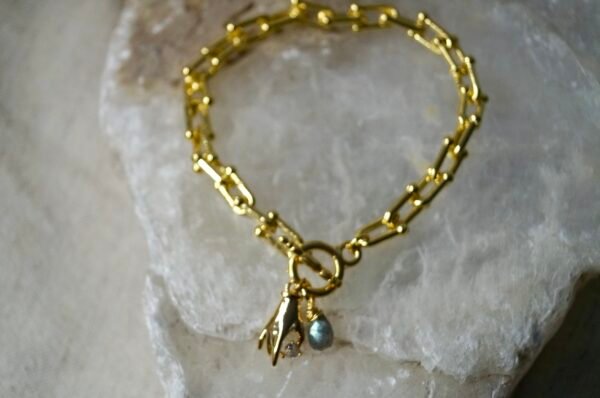 Pulsera Sostén Celeste Labradorita