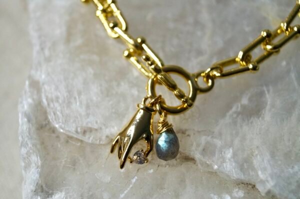 Pulsera Sostén Celeste Labradorita