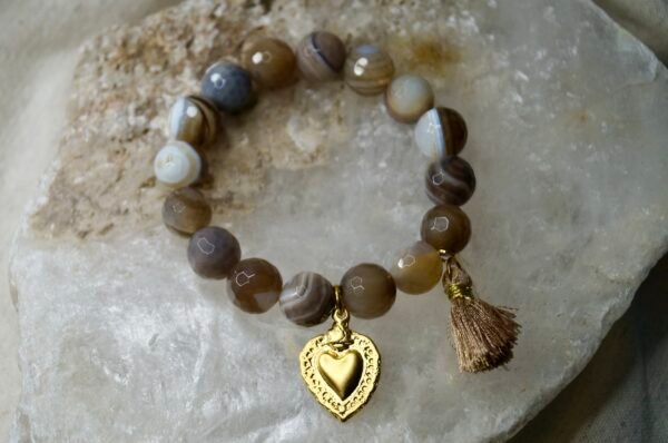 Pulsera Corazon de Ágata.
