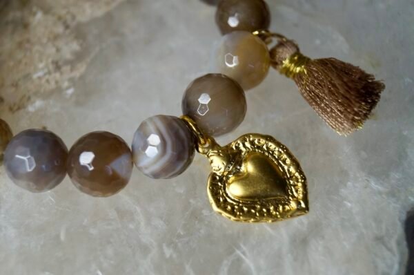 Pulsera Corazon de Ágata.